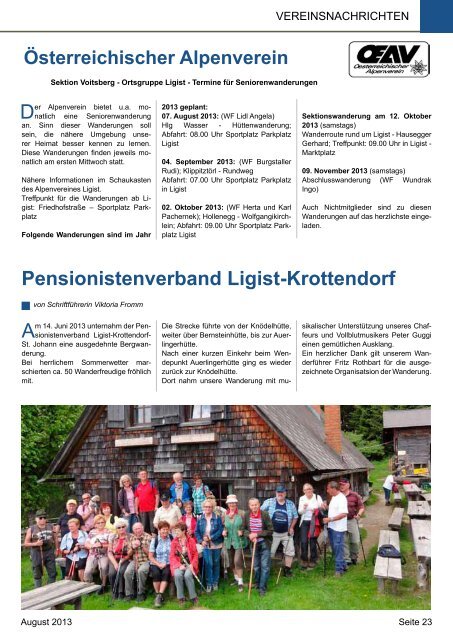 Gemeindezeitung August 2013 - Gemeinde Krottendorf-Gaisfeld