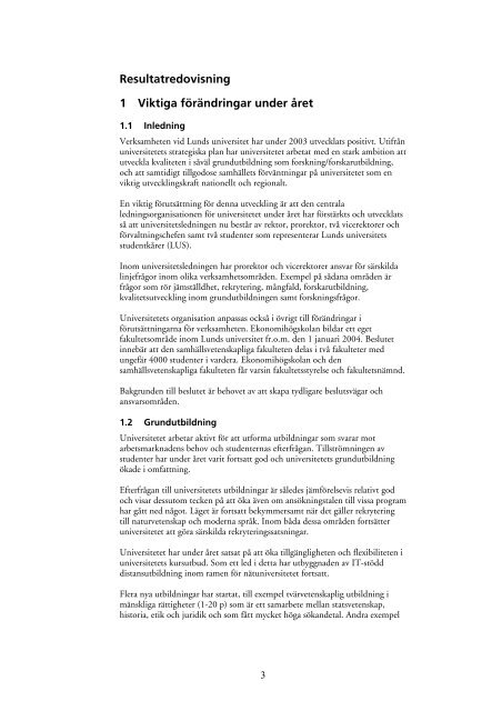 Ãrsredovisning 2003 (PDF 1048kB - Nytt fÃ¶nster) - Lunds universitet