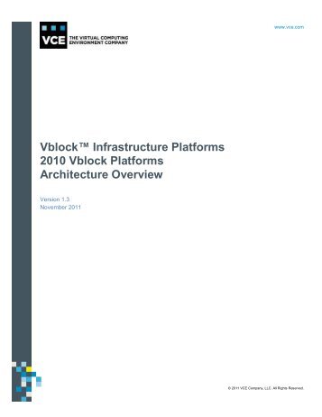 Vblock™ Infrastructure Platform Architecture Overview - VCE