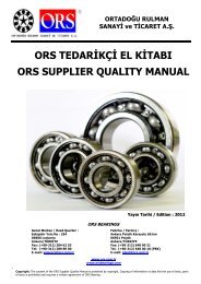 ors tedarikÃ§i el kitabÄ± ors supplÄ±er qualÄ±ty manual - ORS Bearings