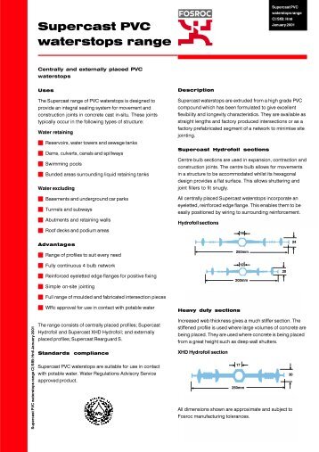 Supercast PVC Waterbars - Arcon Supplies