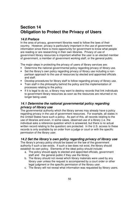 Guidelines for Libraries of Government Departments - IFLA