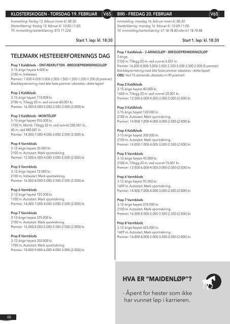 Løpsbulletinen januar og februar