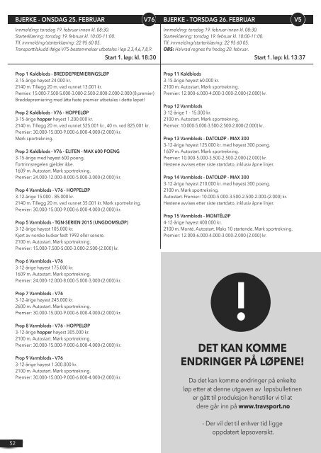 Løpsbulletinen januar og februar