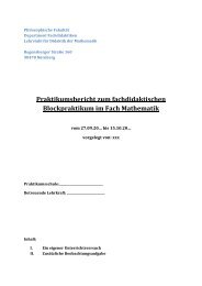 Exemplarischer Praktikumsbericht - Didaktik der Mathematik