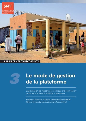 Cahier n°3 : Le mode de gestion de la plateforme - RIAED