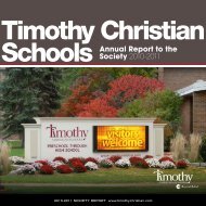 2011 Annual Society Report - Timothy Christian Schools