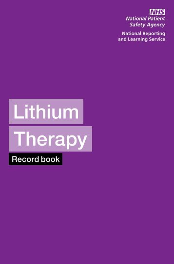 Lithium Therapy - National Patient Safety Agency