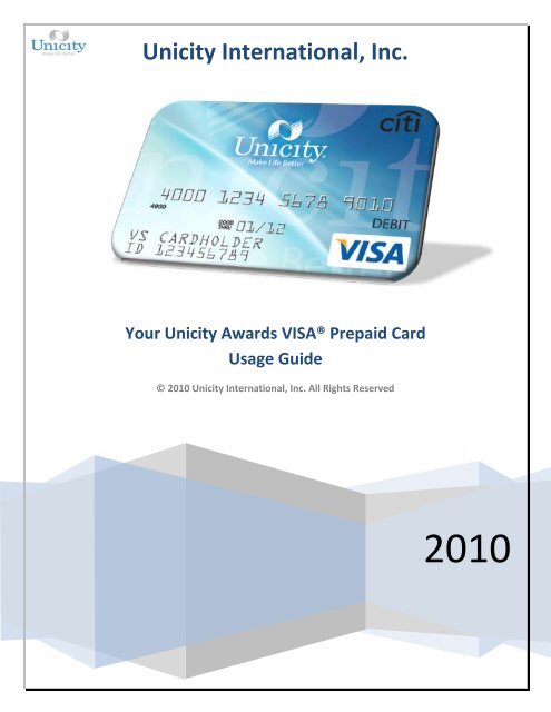 Citibank Prepaid Card Balance >> Your Unicity Awards Visa Prepaid Card Citibank Prepaid Card Balance >> Your Unicity Awards Visa Prepaid Card