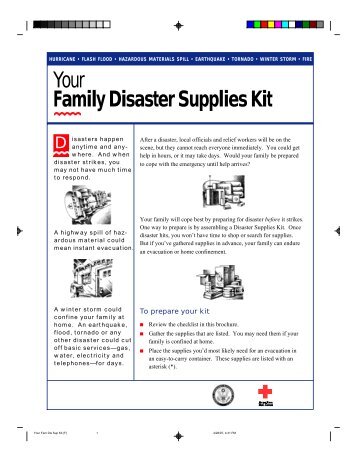 Your Family Disaster Supplies Kit - Delaware Emergency ...