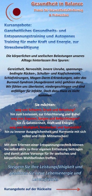 Flyer Entspannungstraining - gesundheit-in-balance.net