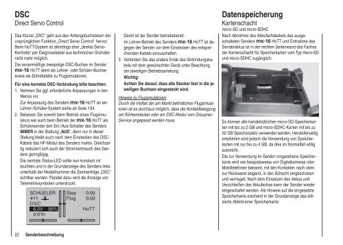 Programmier-Handbuch MX-16 HoTT Computerfernsteuerung