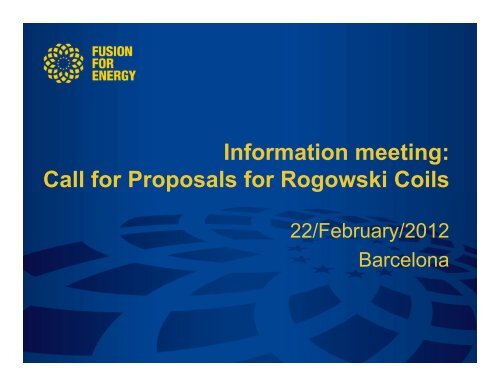 Call for Proposals for Rogowski Coils - Iter Industry
