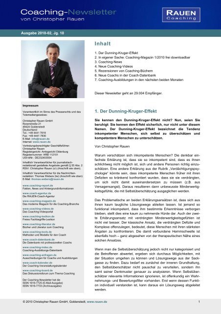 Ziel - Coaching-Newsletter