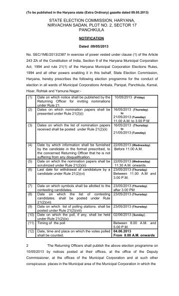 municipal corporation general elections, 2013 - state election ...