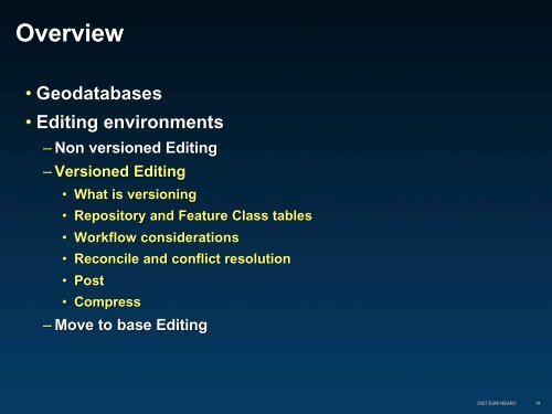 Geodatabase Versioning, Replication and History - Northeast Arc ...