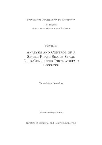 Analysis and Control of a Single-Phase Single-Stage Grid ...