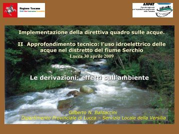 Le derivazioni: effetti sull'ambiente - AutoritÃ  di Bacino del fiume ...