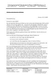 Anstand in der Politik - Schutzgemeinschaft Bergbau Rheinberg e.V.