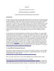 Tutorial 7 - Panel Study of Income Dynamics - University of Michigan