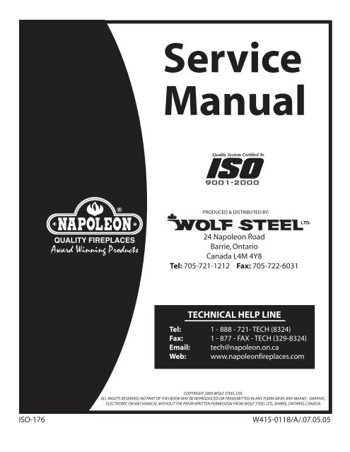 W415 0118 Napoleon Service Manual Hearth Products Distributing