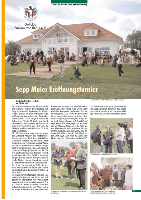 Sepp Maier Eröffnungsturnier - Golf Resort Berlin Pankow