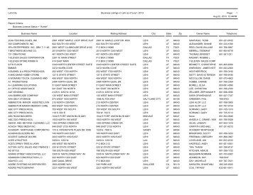 Lehi City Business Listings in Lehi as of July1, 2013 Page: 1 Aug 02 ...