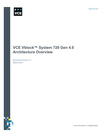 VCE Vblock™ System 720 Gen 4.0 Architecture Overview