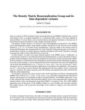 The Density Matrix Renormalization Group and its time-dependent ...
