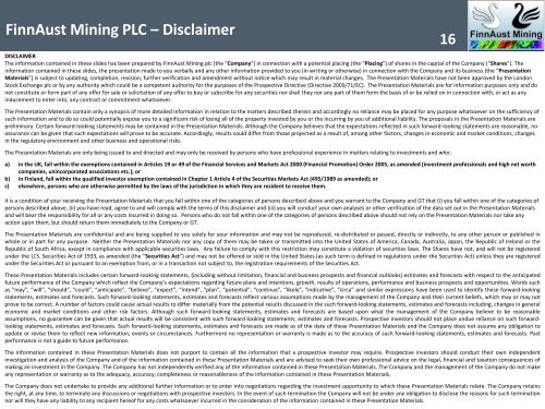 FinnAust Mining PLC â Disclaimer - Geological Survey of Finland