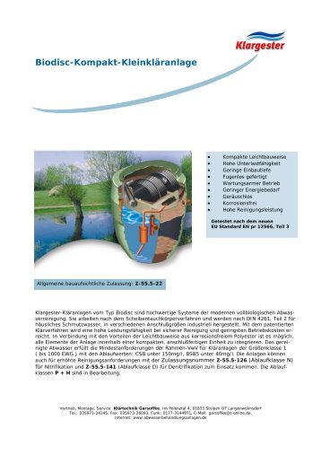 Klargester-Prospekt-deutsch.pdf - Abwasserbehandlungsanlagen.de