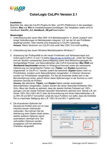 ColorLogic CoLiPri Version 2.1