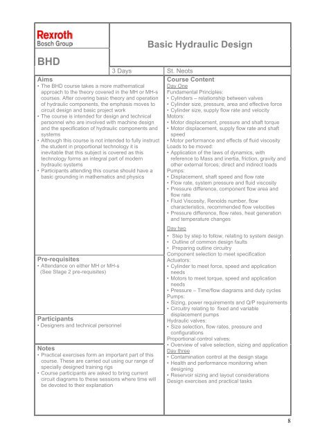 Download here the Hydraulic Training Course ... - Bosch Rexroth