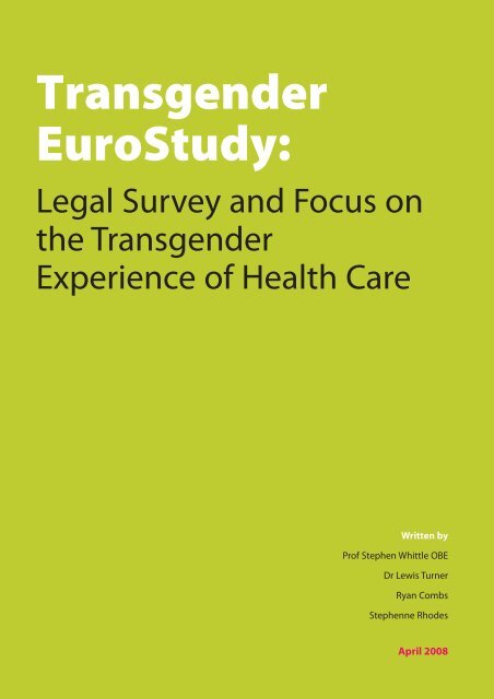 Transgender EuroStudy â Legal Survey and Focus ... - ILGA Europe