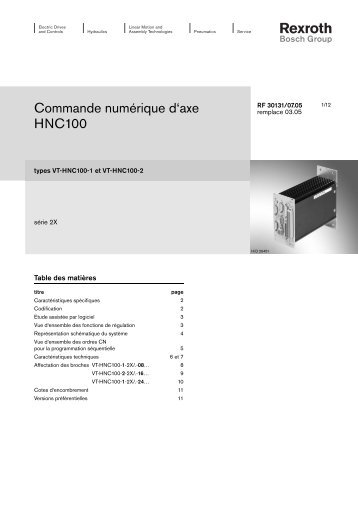 Commande numÃ©rique d'axe HNC100 - Bosch Rexroth