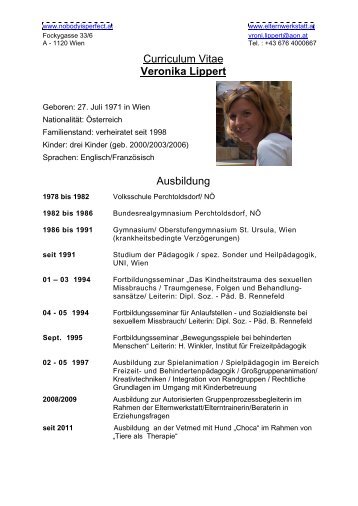 CV Veronika Lippert - Ãsterreichische LIGA fÃ¼r Kinder-und ...