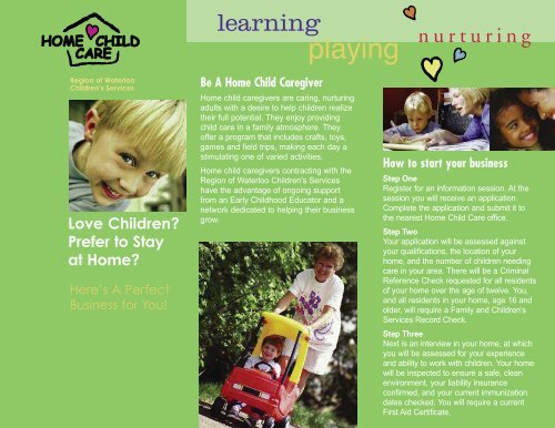 Home Child Care Caregiver brochure - Social Services - Region of ...