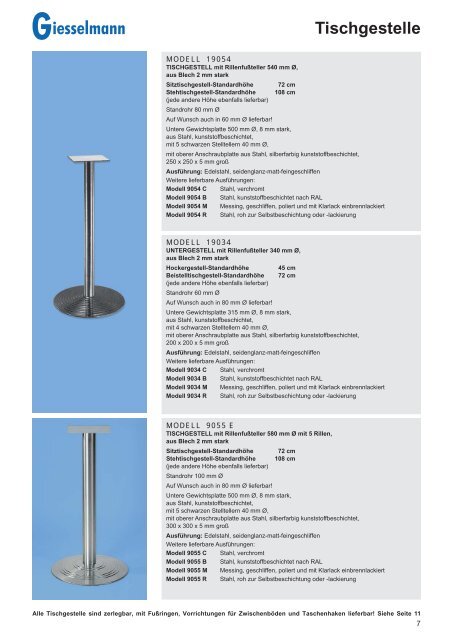 Giesselmann Tischgestelle - Franz Giesselmann Metallwaren GmbH ...