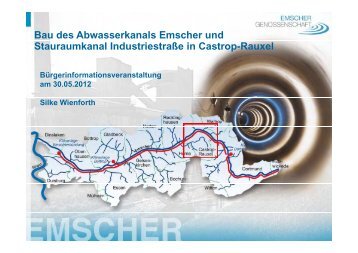 Bau des Abwasserkanals Emscher / SKU CAS IndustriestraÃe