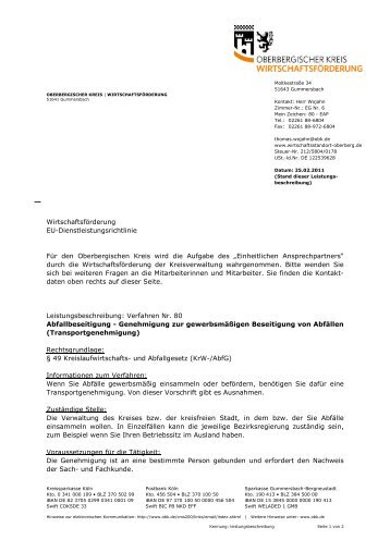 (Transportgenehmigung) Â§ 49 Abs. 2 a Kreislaufwirtschafts