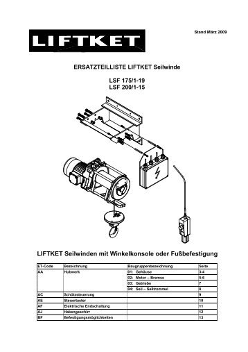 LIFTKET Seilwinden mit Winkelkonsole oder ... - liftket.de