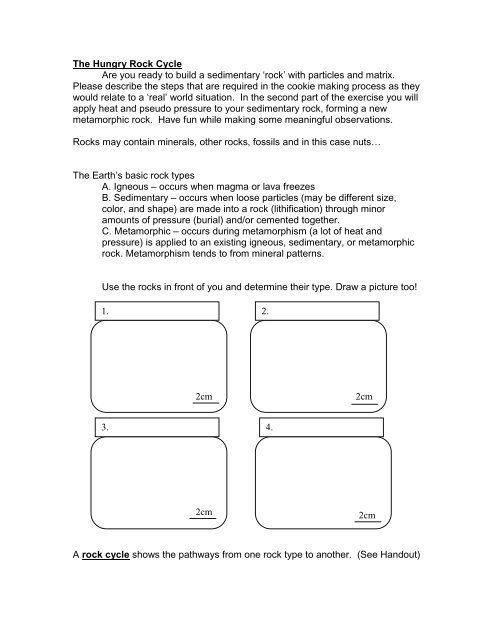 Rock cycle Cookie Exercise