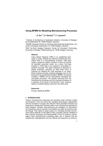 Using BPMN for Modeling Manufacturing Processes - IAAS