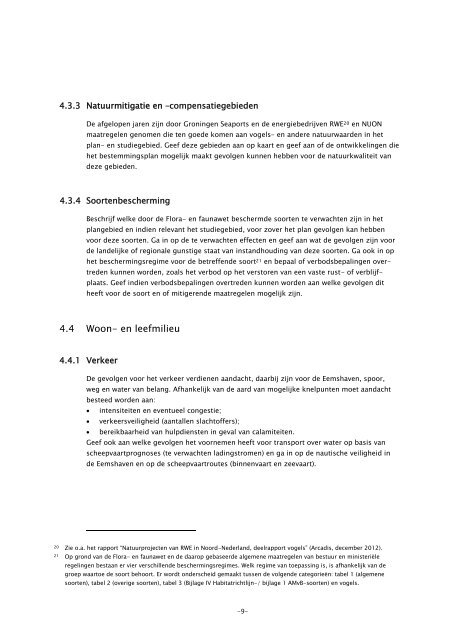 Advies reikwijdte en detailniveau