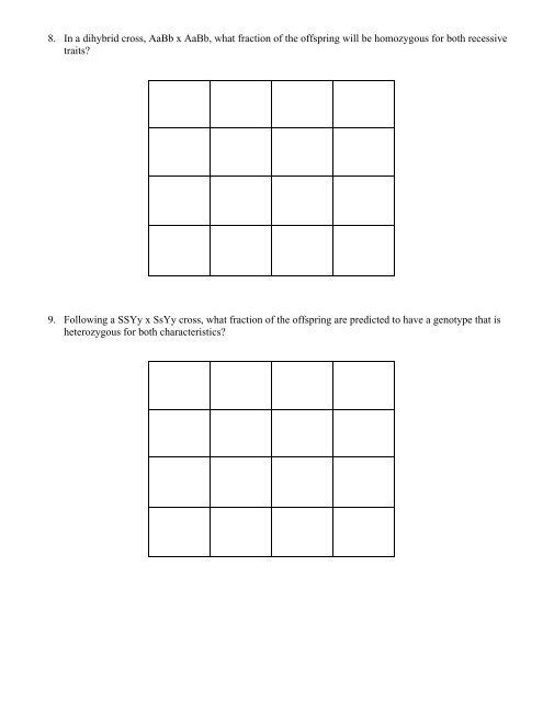 Practice with Dihybrid Crosses