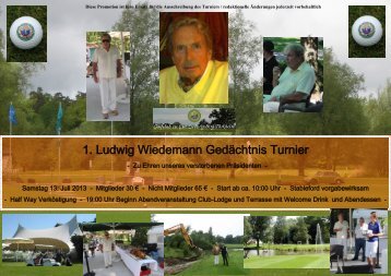 1. Ludwig Wiedemann GedÃ¤chtnis Turnier - Golfclub Gut Ludwigsberg