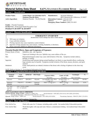 Gelato 0.63% Stannous Fluoride Rinse.pdf - Keystone Industries