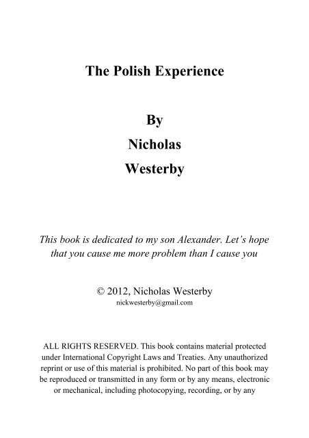 The Polish Experience By Nicholas Westerby This ... - GetSab.Com