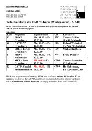 Teilnehmerlisten der CAD_W-Kurse (Wochenkurse) â 5. 3.10