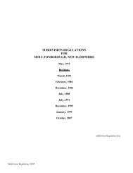 Subdivision Regulations - Town of Moultonborough New Hampshire